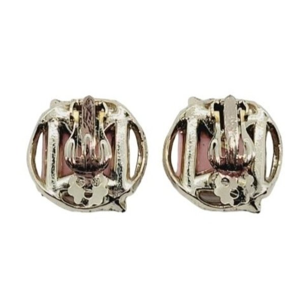 Vintage 1950 Lucite Confetti Glam Statement Clip On Earrings - Picture 4 of 4